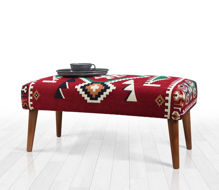 Atelier Del Sofa Puf Rojo Multicolor
